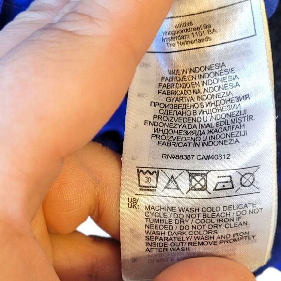 adidas Men's Blue Adventure Polar Fleece Allover Print Half-Zip Sweatshirt US L - Picture 5 of 5